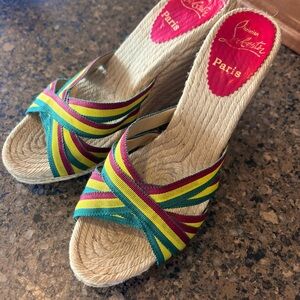 Christian loubouton Rasta Jamaican espadrilles wedges
Hemped heel size 39